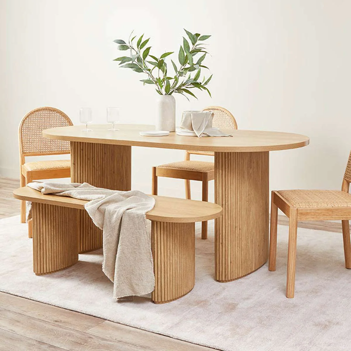 Amara Table Bench and Mateo Six Piece Dining Set - Image 3