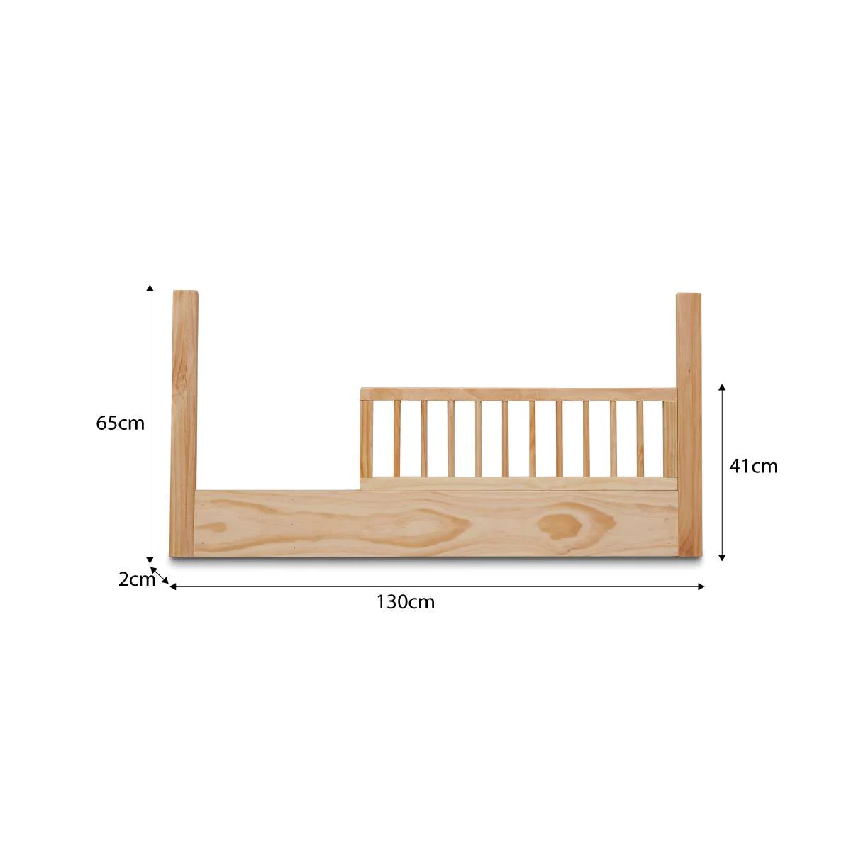 Archie Cot Toddler Bed Half Frame - Natural - Image 10