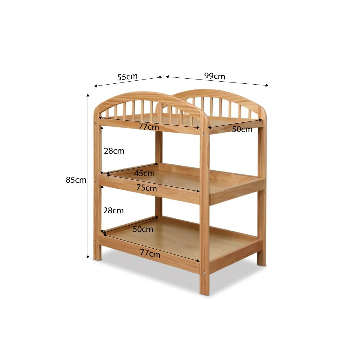 Archie 2 Shelf Change Table - Image 16