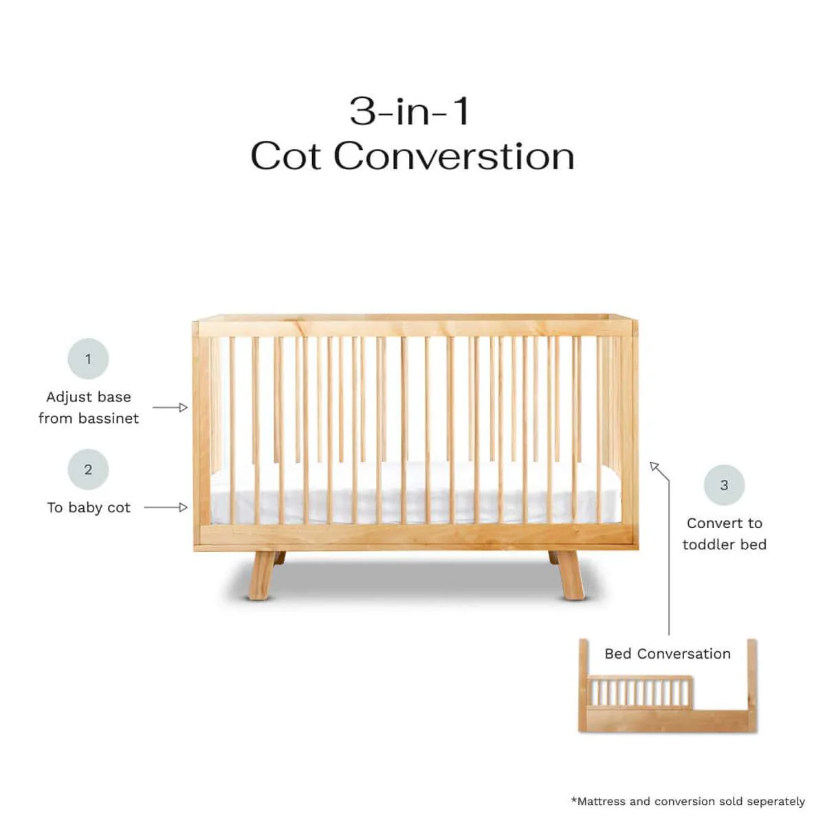 Aspen Classic Cot - Natural Birch - Image 12