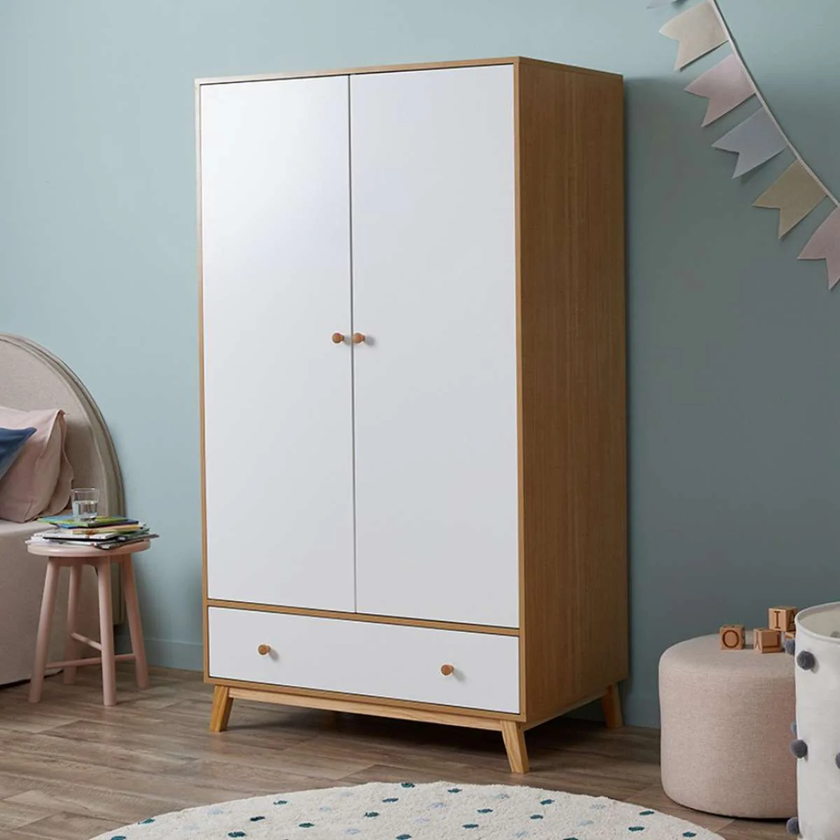 Aspen Wardrobe - White/Natural - Image 9