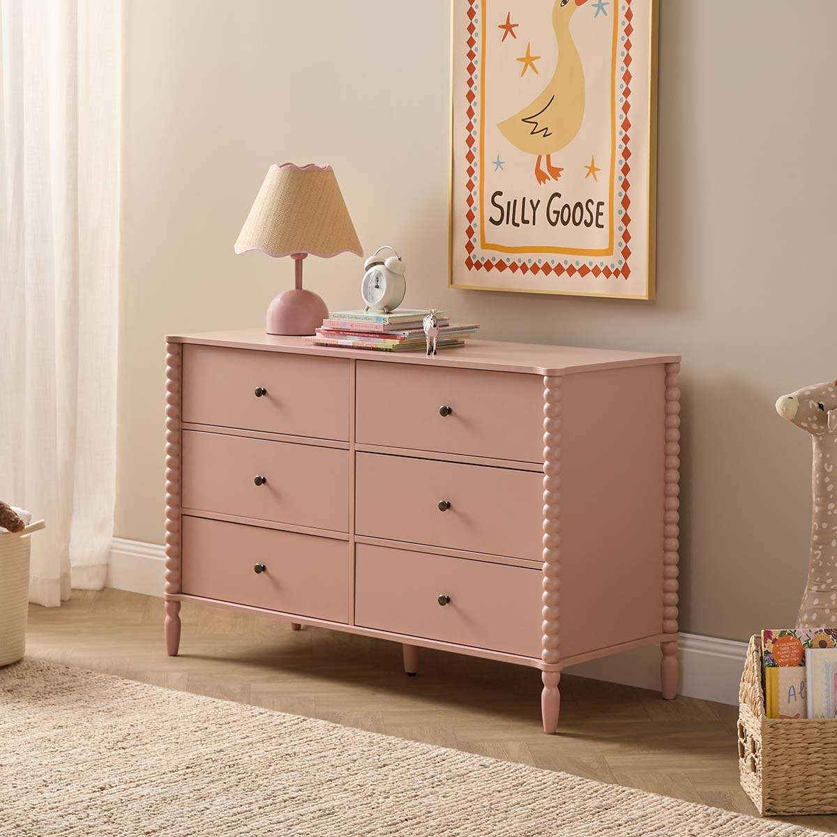 Betti Bobbin Six Drawer - Pink - Image 2