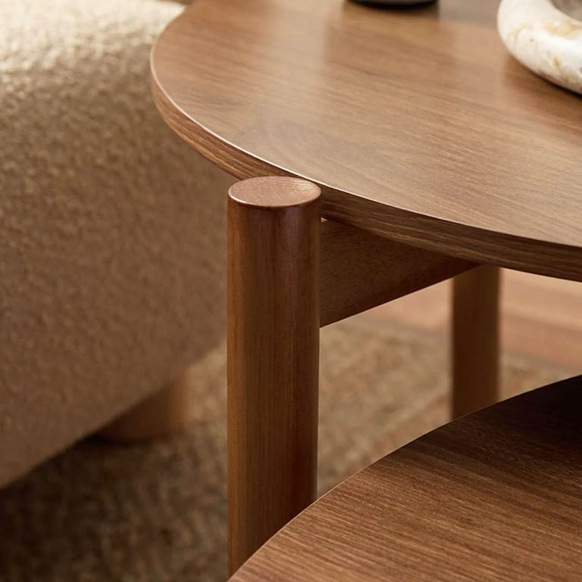 Blair Round Nesting Coffee Tables - Walnut - Image 5