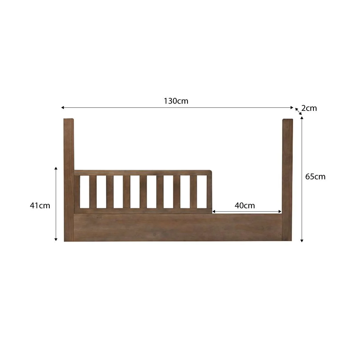 Blake Cot Toddler Bed Half Frame - Almond - Image 6