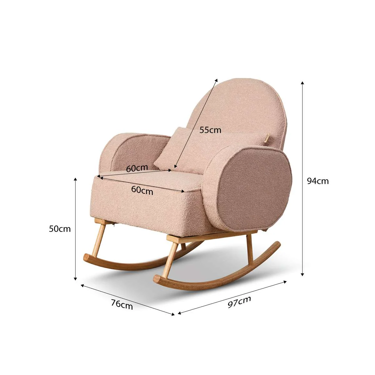 Buddy 2-in-1 Rocking Chair - Blush - Image 11