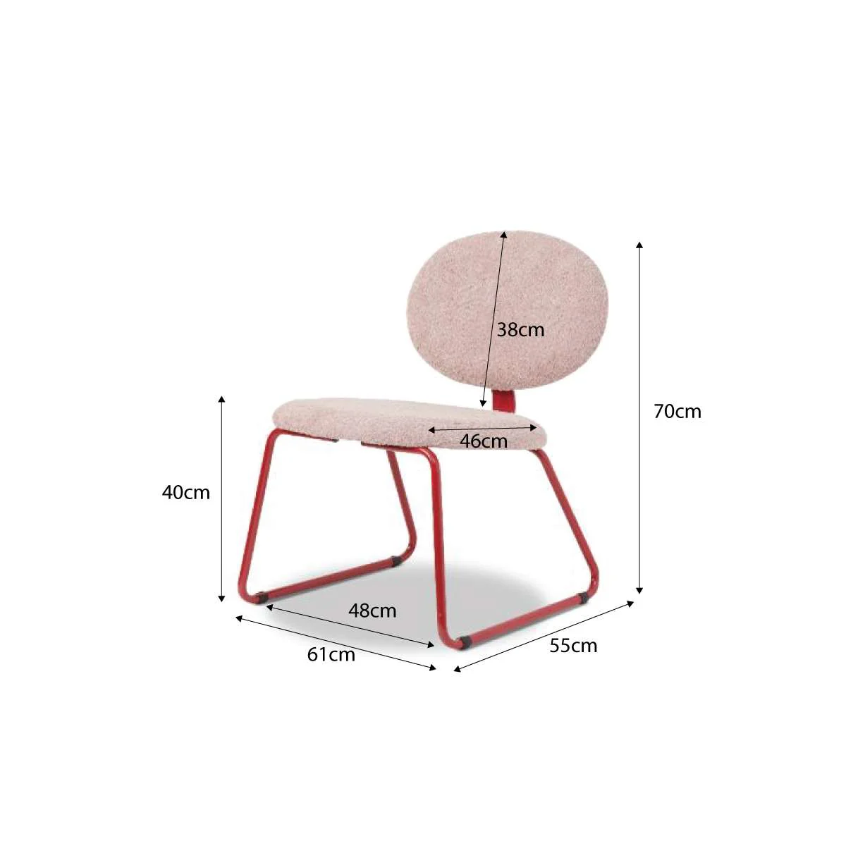 Charley Easy Chair - Pink/Red - Image 10