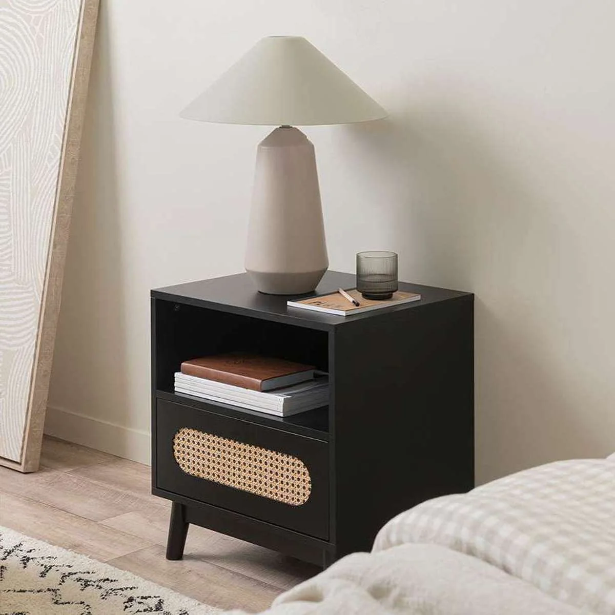 Claremont Bedside Table - Black - Image 3
