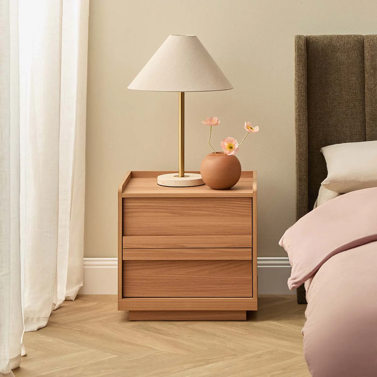 Copenhagen Bedside Table - Almond