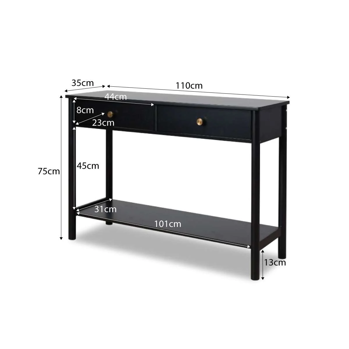 Delaney Console Table - Black - Image 10
