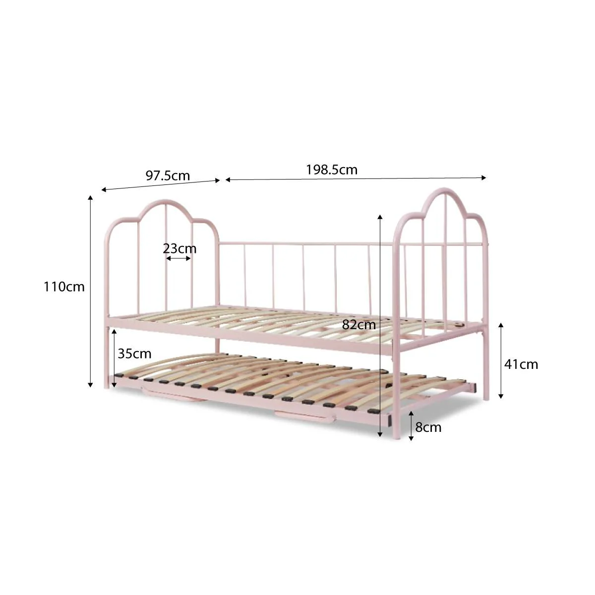 Dixie Day Bed With Trundle - Pink - Image 9