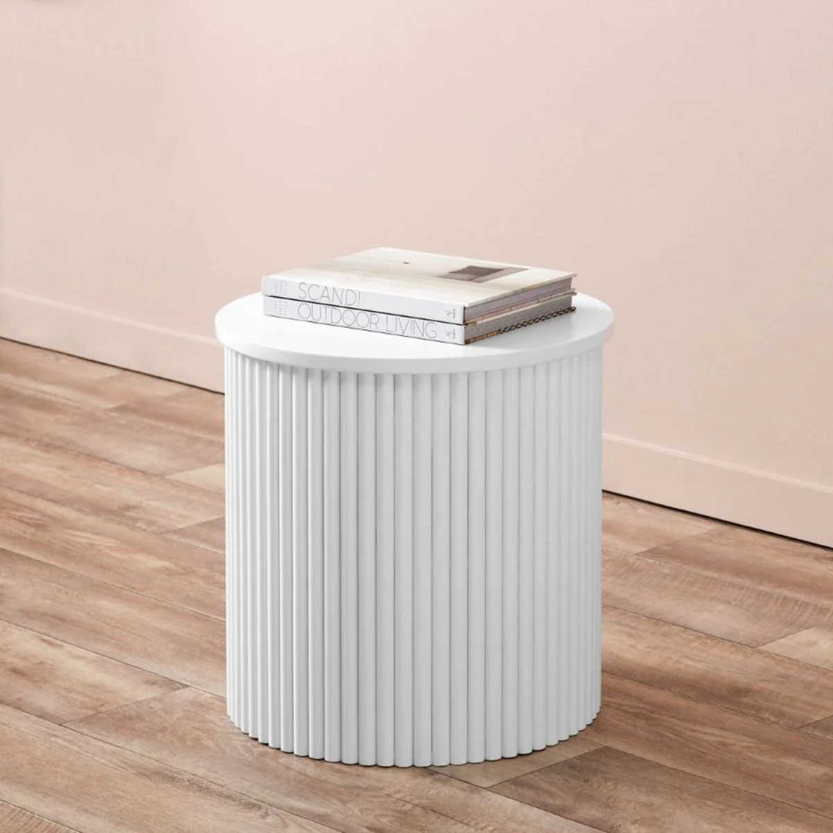 Eve Drum Side Table - White