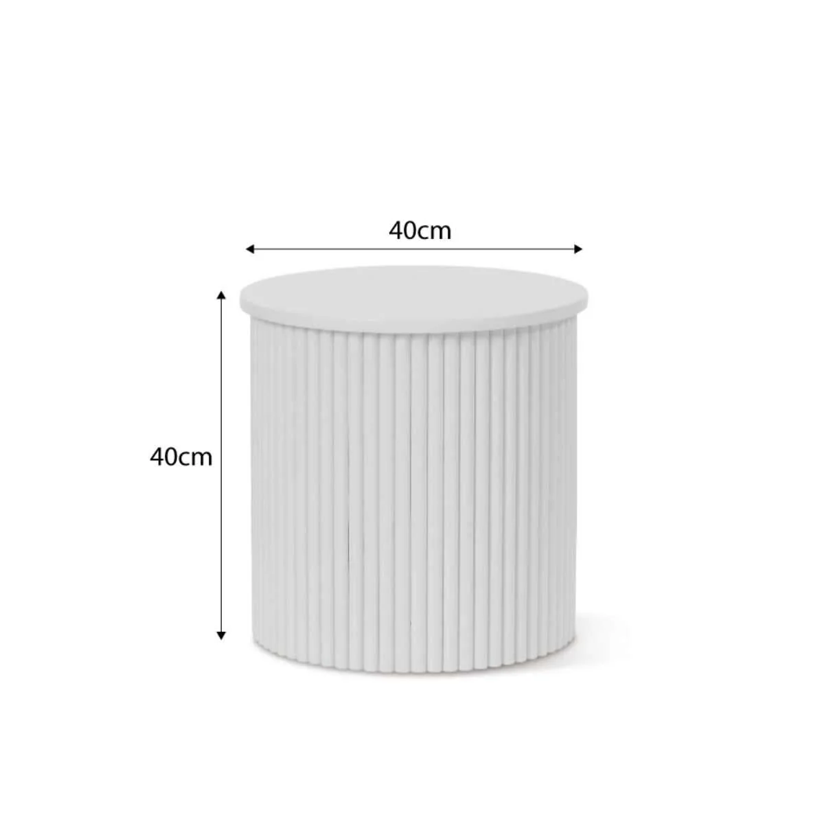 Eve Drum Side Table - White - Image 4