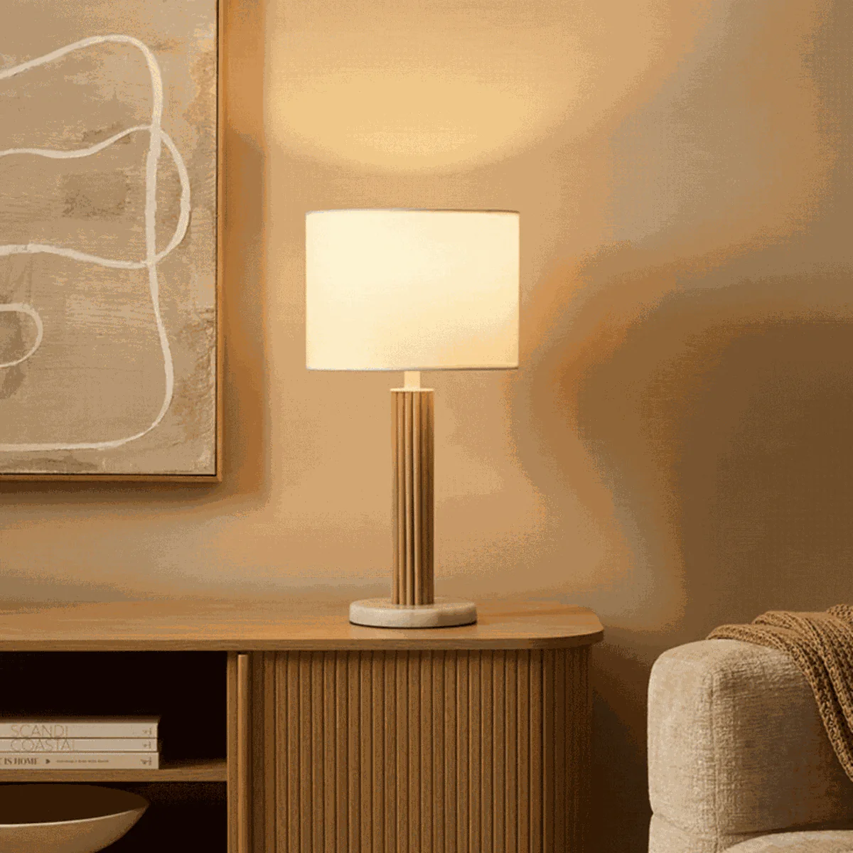 Eve White Marble Base Table Lamp - Image 9