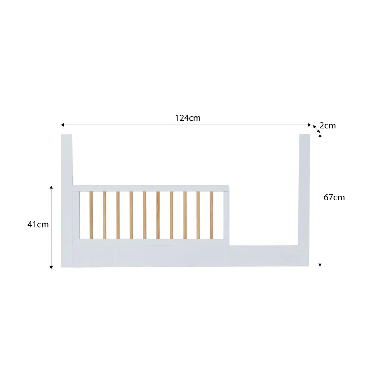 Fraser Coastal Cot Toddler Bed Half Frame - White/Natural - Image 5