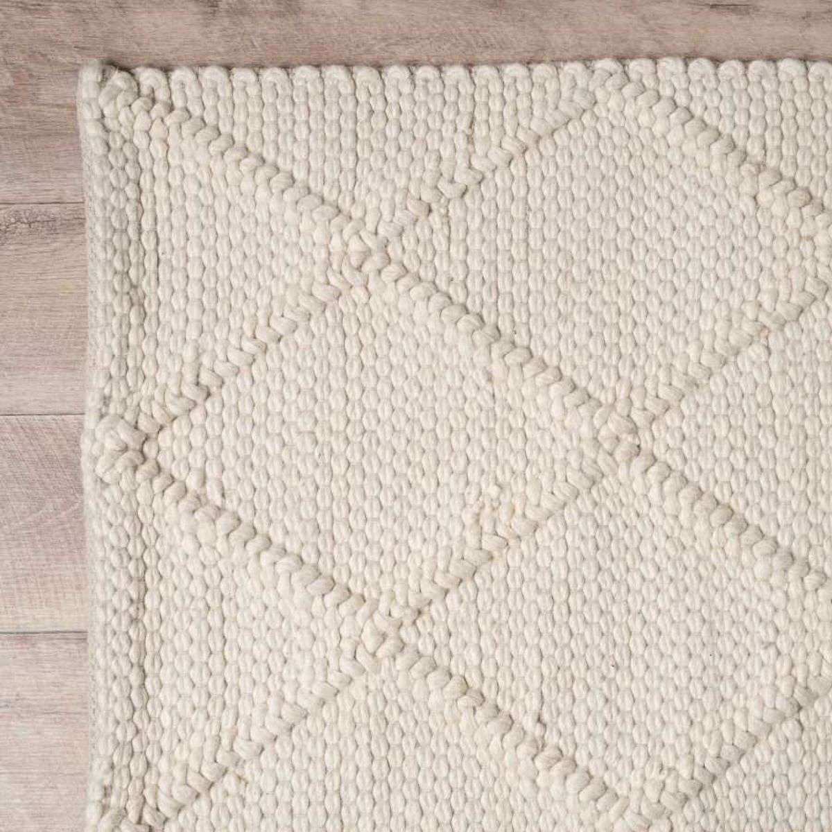 Hannah Diamond Wool Blend Floor Rug - Rectangle Large - Image 3