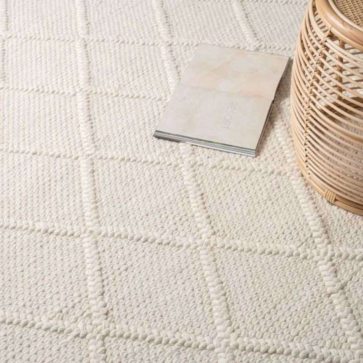 Hannah Diamond Wool Blend Floor Rug - Rectangle Large - Image 5