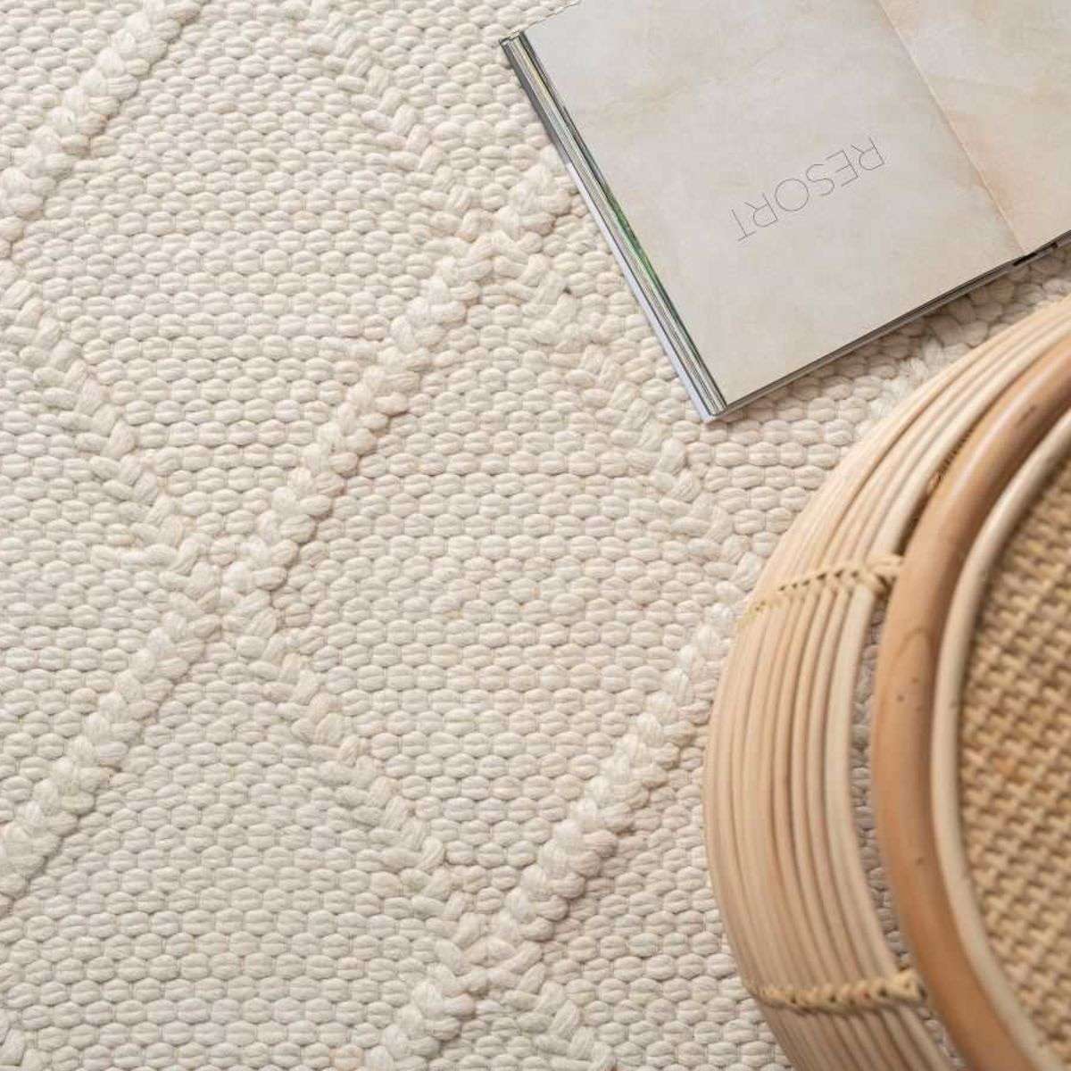 Hannah Diamond Wool Blend Floor Rug - Rectangle Large - Image 6