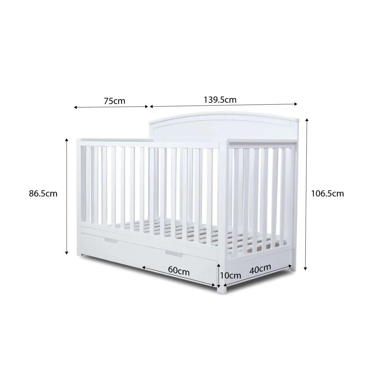 Harbor White 3-in-1 Conversion Cot Bundle - Image 6