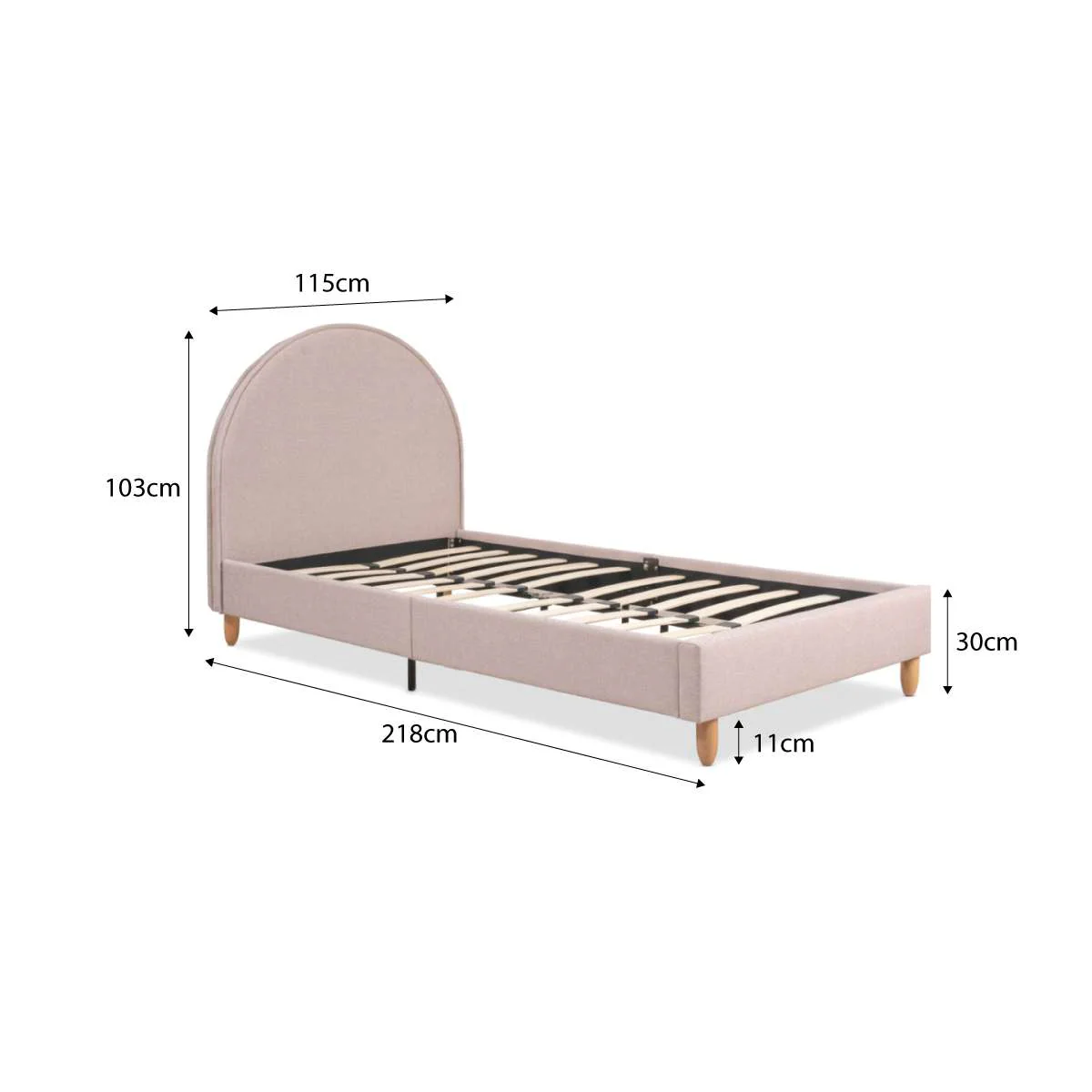 Imogen Single Bed - Dusty Pink - Image 8