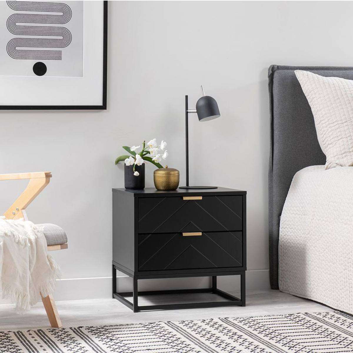 Inca Bedside Table - Black - Image 2