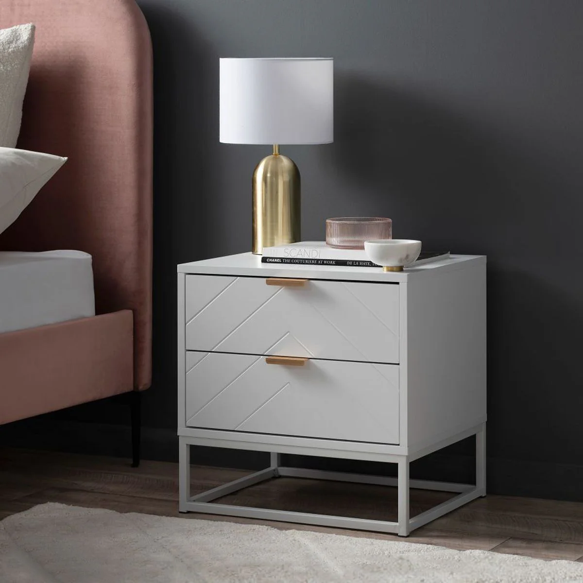 Inca Bedside Table - White