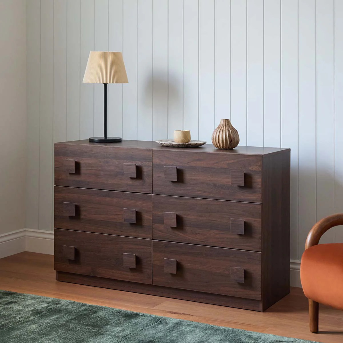 Kei Six Drawer - Walnut