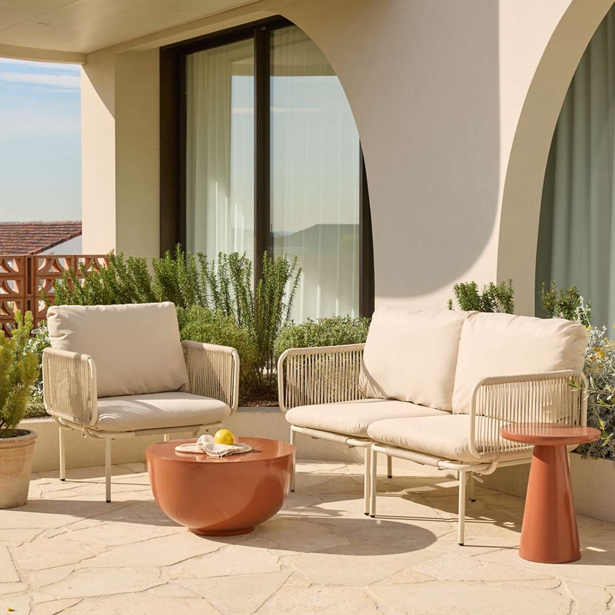 Renzo Outdoor Coffee Table - Clay Gloss - Image 3