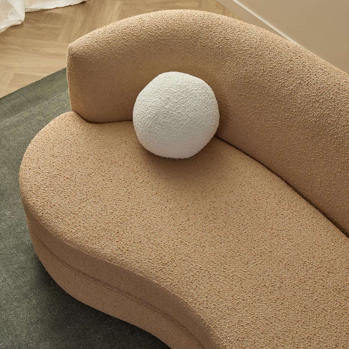 Lyle Pebble 2.5 Seater Sofa - Caramel Boucle - Image 2