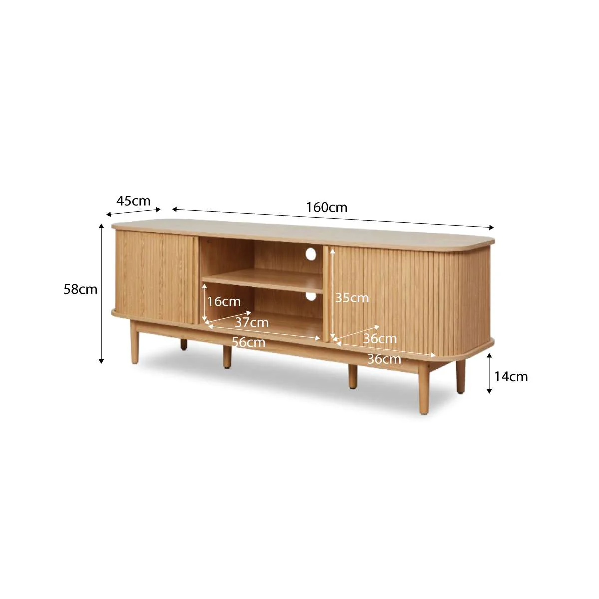 Maeve Entertainment Unit with Open Shelves - Natural - Image 13