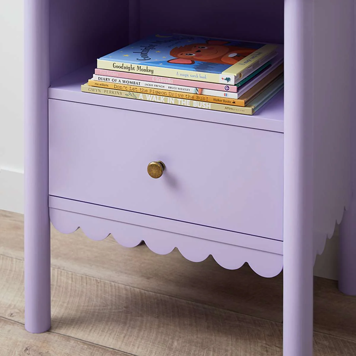 Maisie Scalloped Bedside Table - Lilac - Image 5