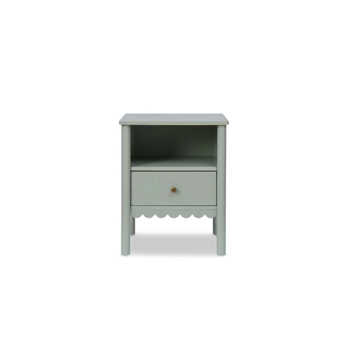 Maisie Scalloped Bedside Table - Sage Green - Image 10