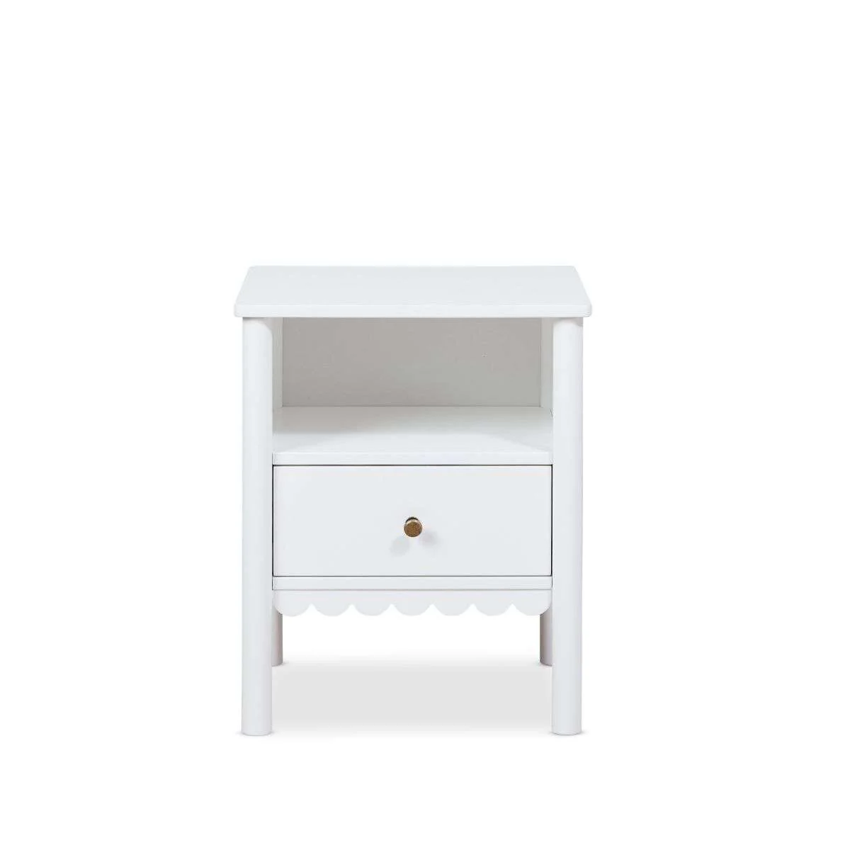 Maisie Scalloped Bedside Table - White - Image 9