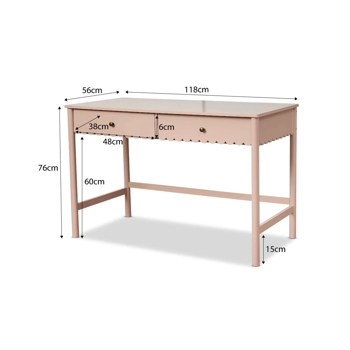 Maisie Scalloped Desk - Pink - Image 7