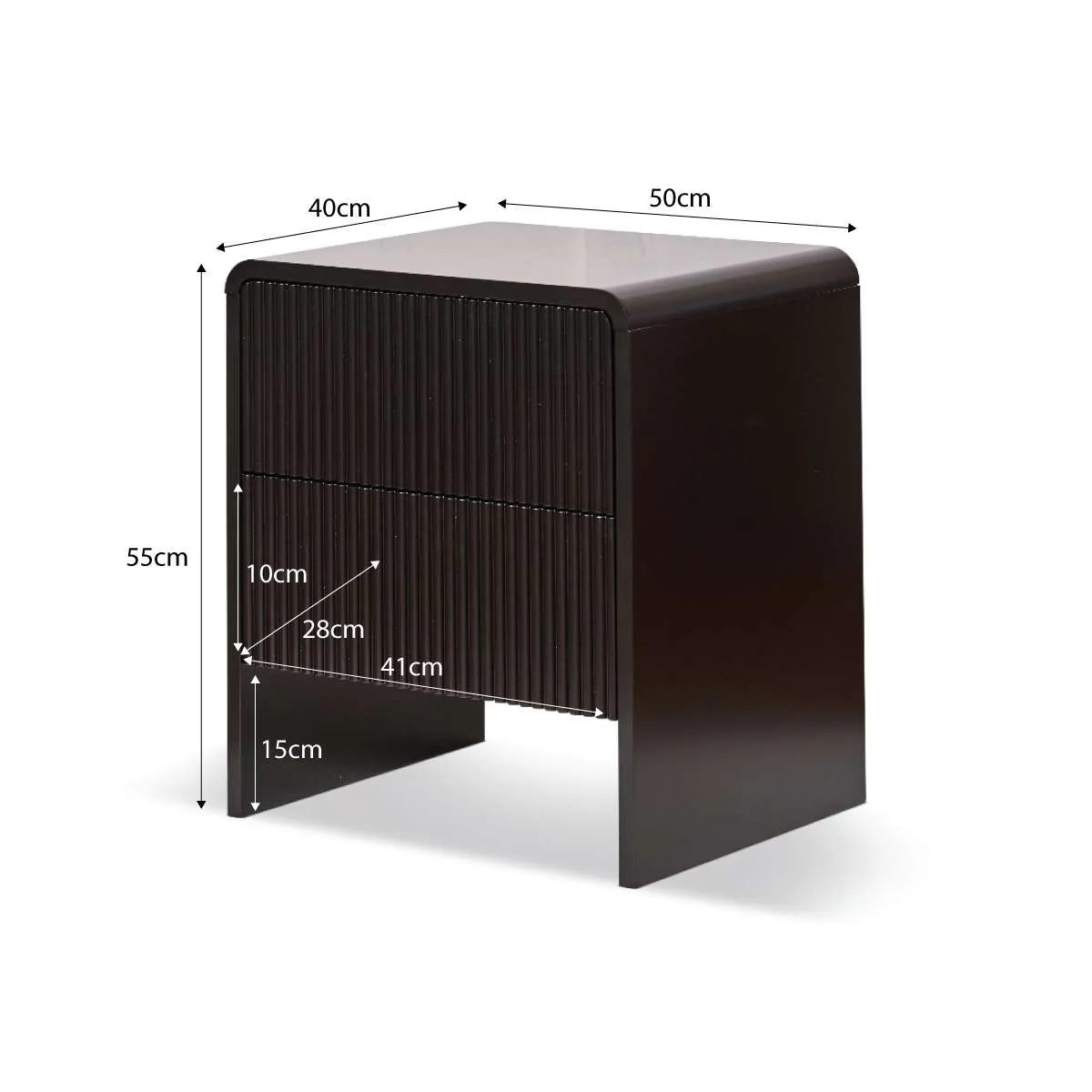 Majorca Bedside Table - Black - Image 8