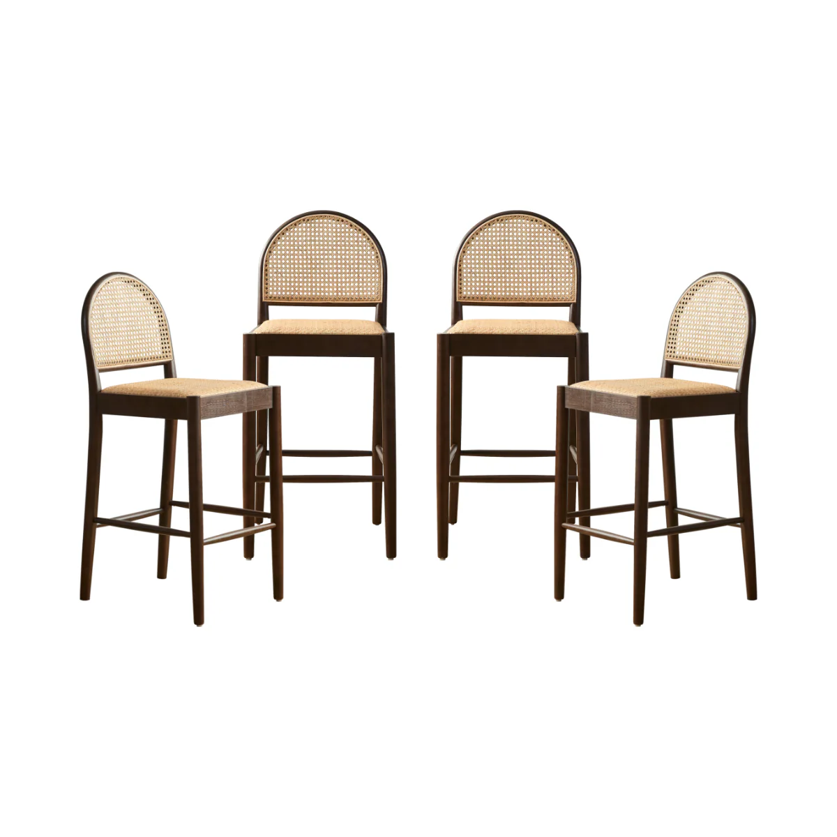 Mateo Bar Stool Walnut - Set of Four Bundle