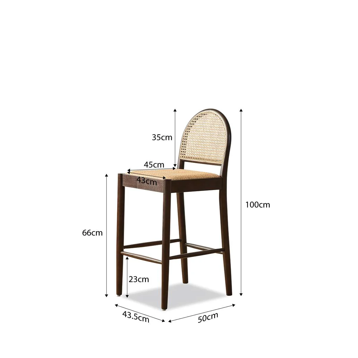Mateo Bar Stool Walnut - Set of Two Bundle - Image 4