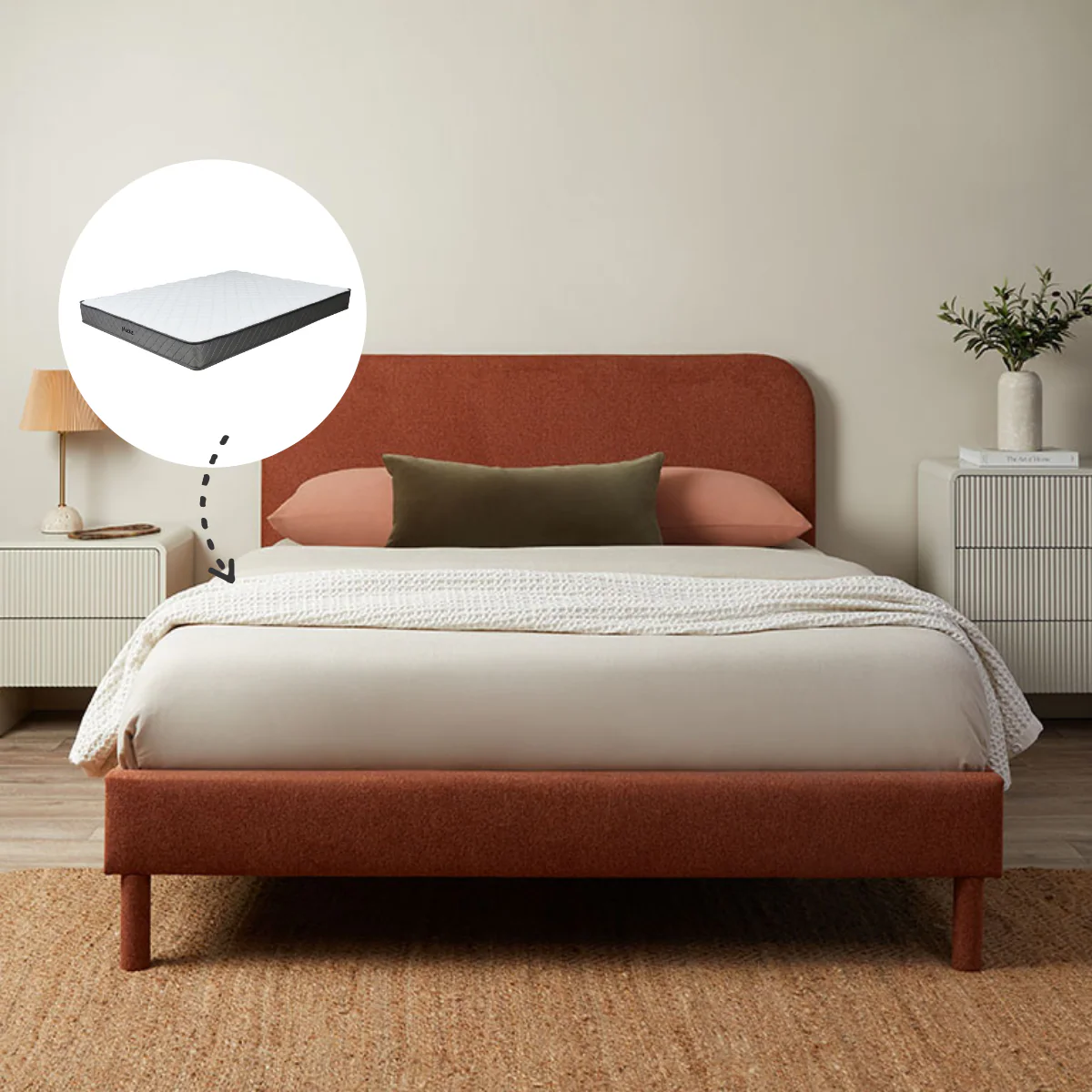 Melvin Queen Bed and Vale Queen Mattress Bundle
