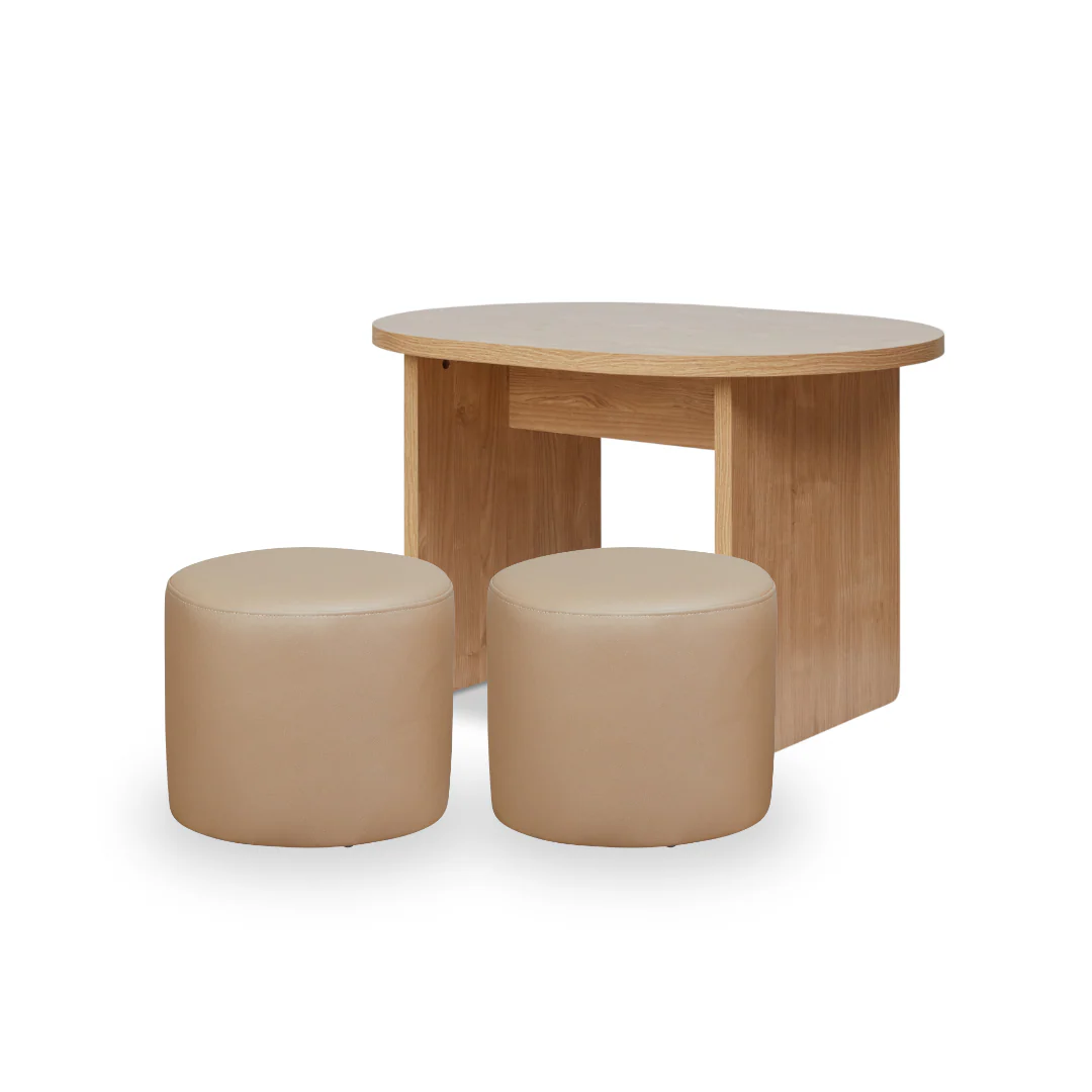 Mini Maeve Natural + Mini Moo Beige Two Seater Set
