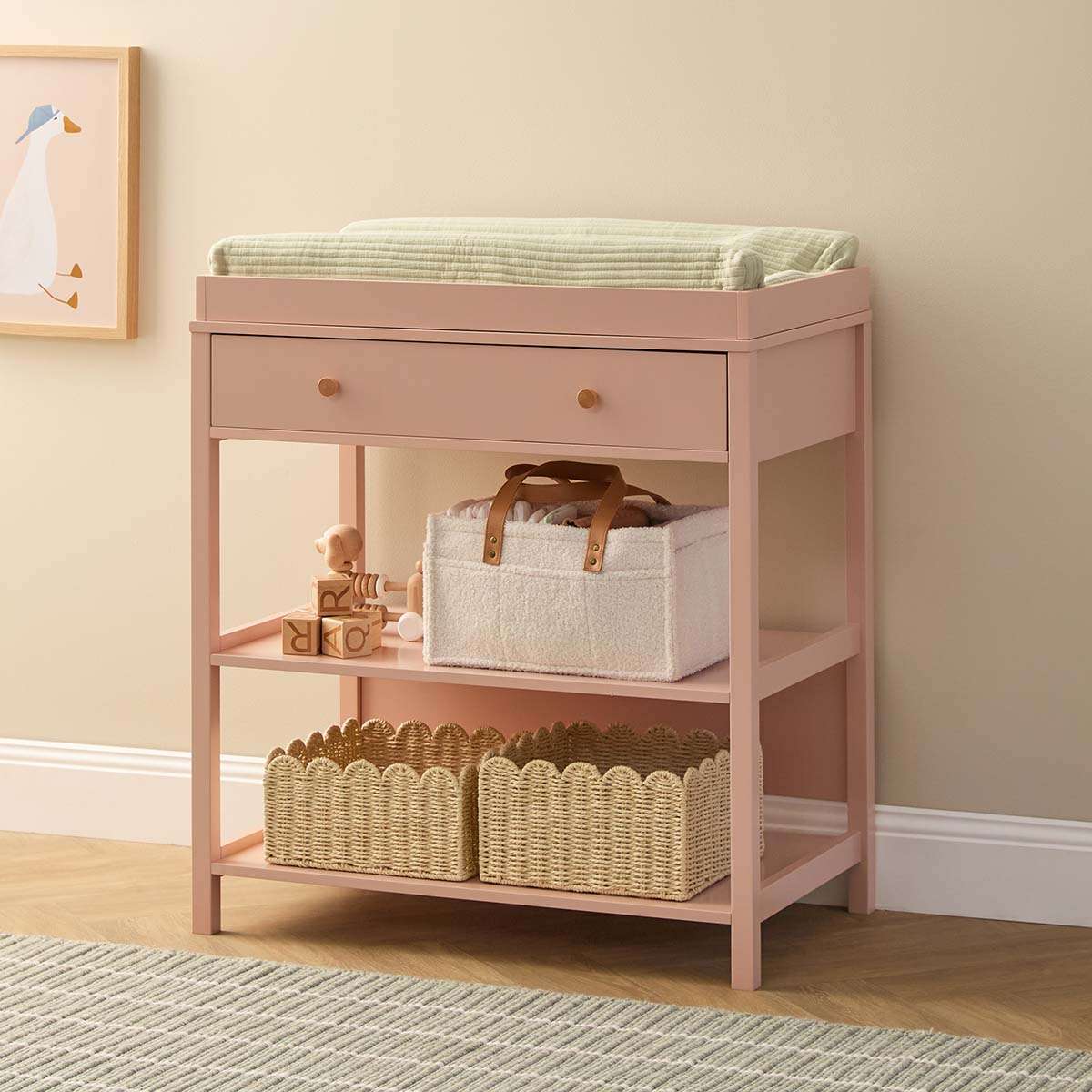 Mocka Change Table With Removable Top - Pink - Image 4