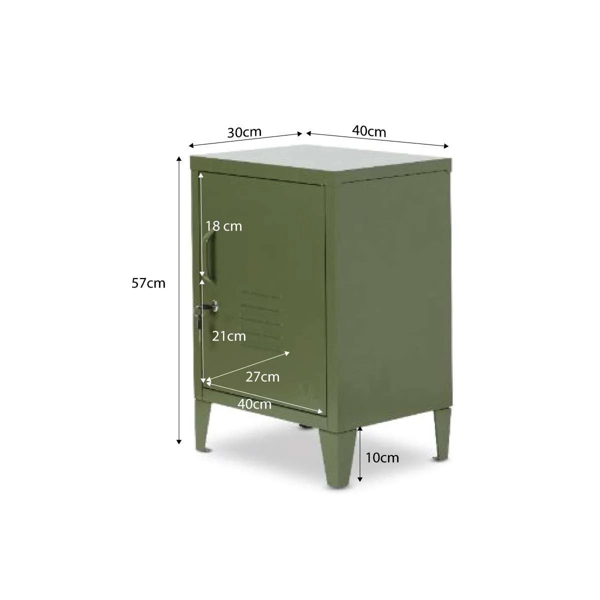 Mocka Original Locker Bedside - Khaki - Image 8