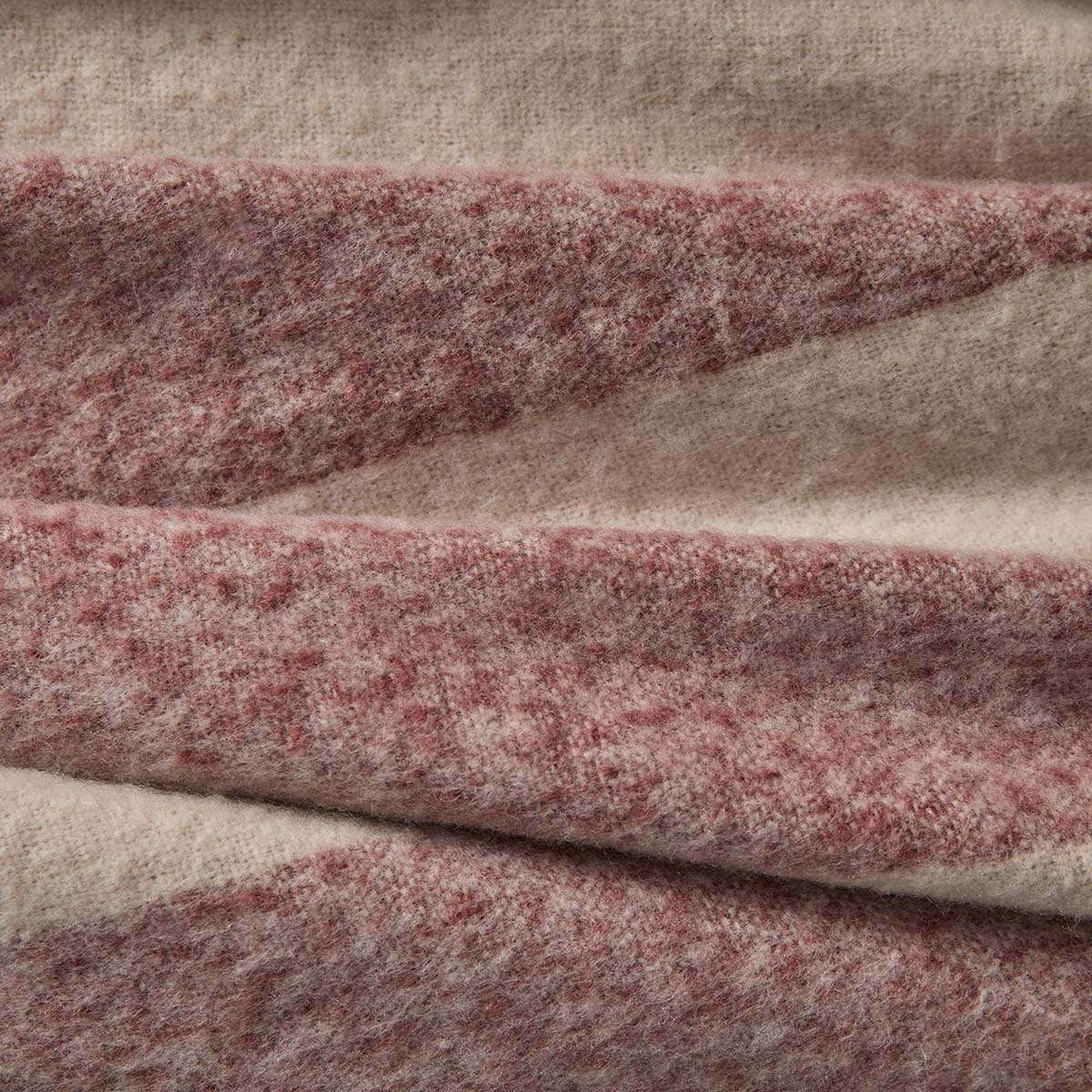 Mocka Stripe Throw Blanket - Raspberry and White Chocolate - Image 3