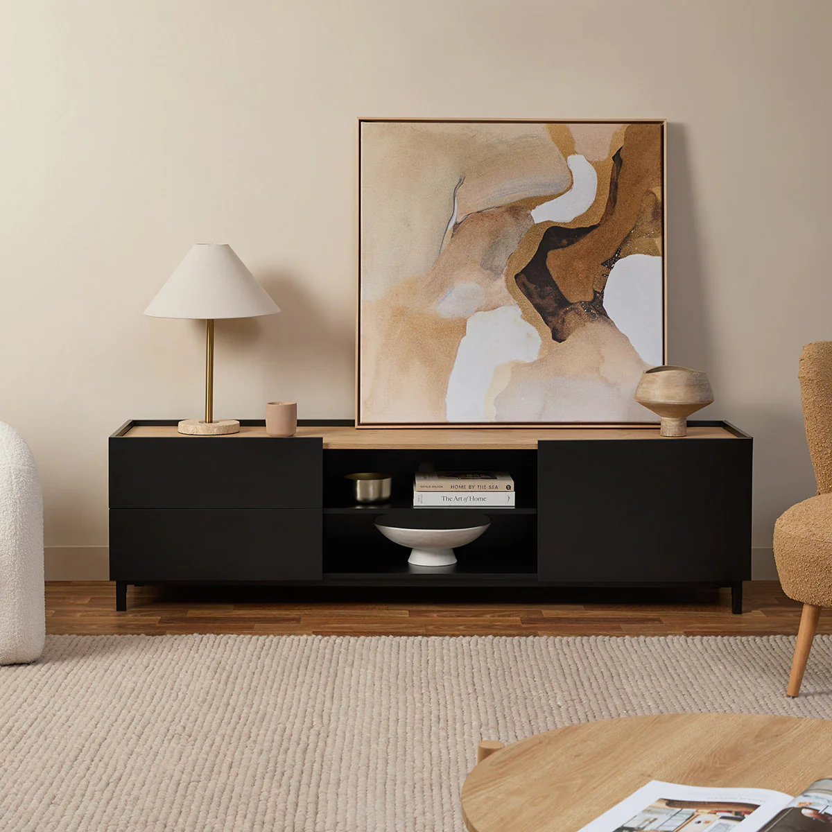 Murphy Entertainment Unit - Black/Natural