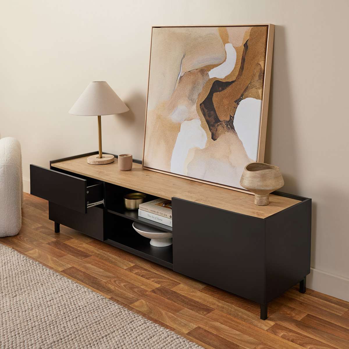 Murphy Entertainment Unit - Black/Natural - Image 3