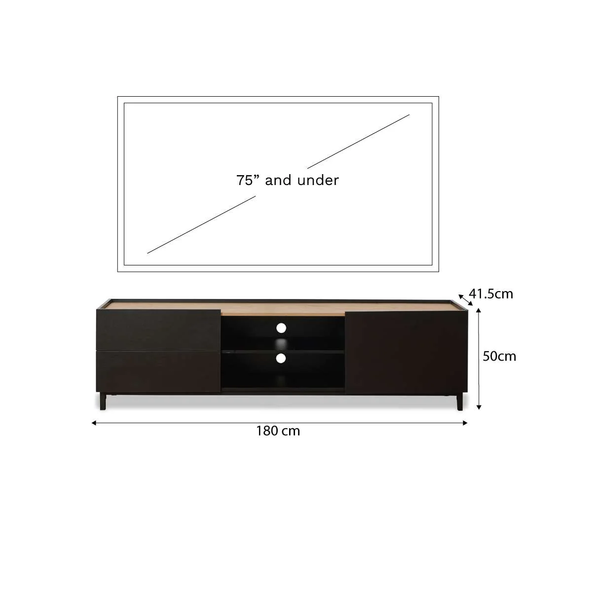Murphy Entertainment Unit - Black/Natural - Image 9