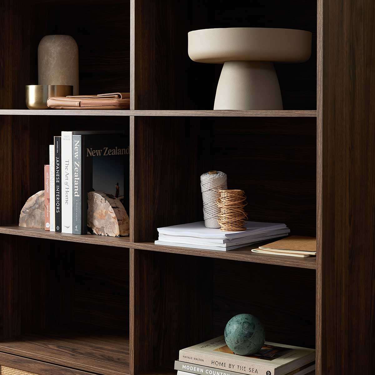 Noosa Rattan Large Bookcase - Walnut - Image 5