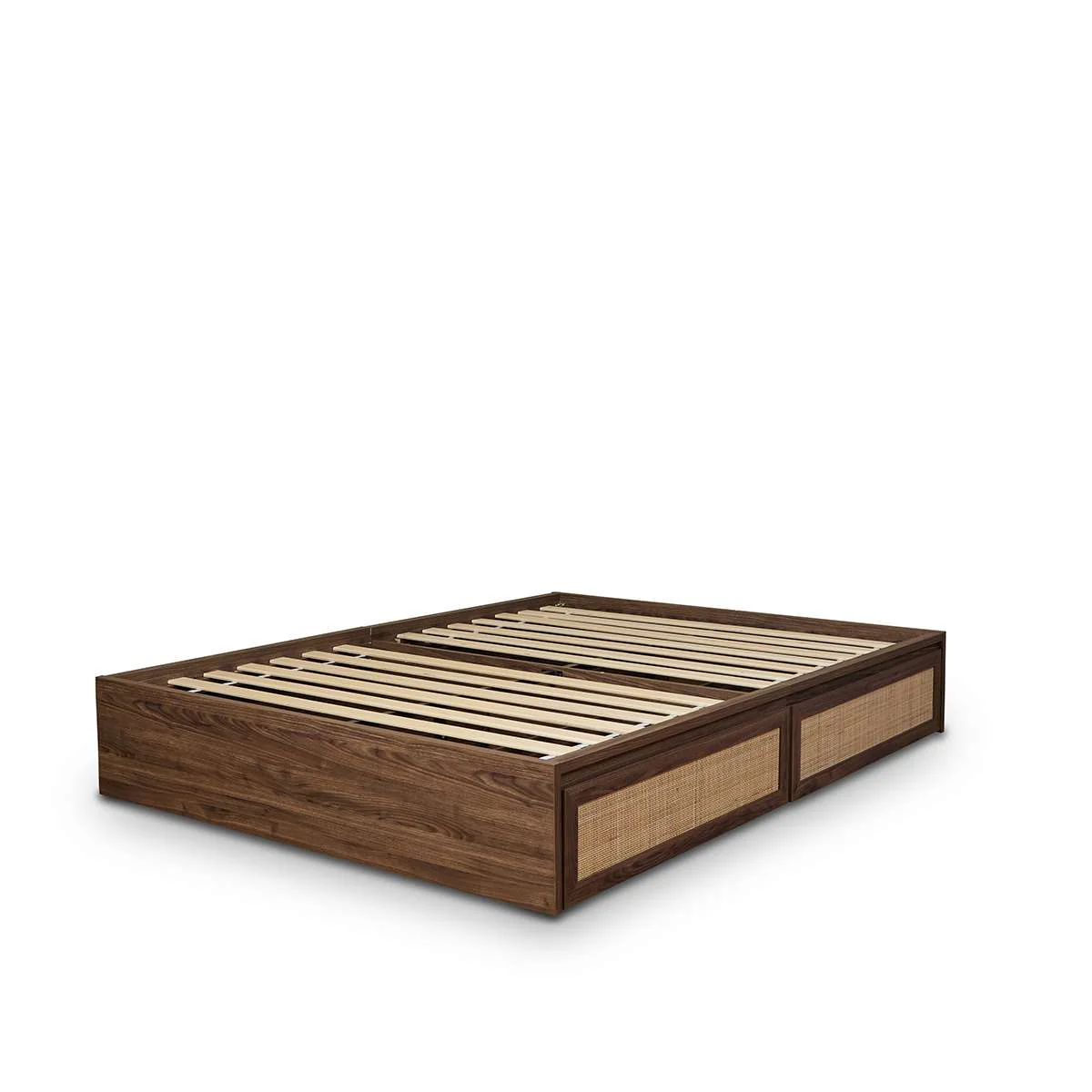 Noosa Rattan Storage Bed Base - Walnut - Image 12