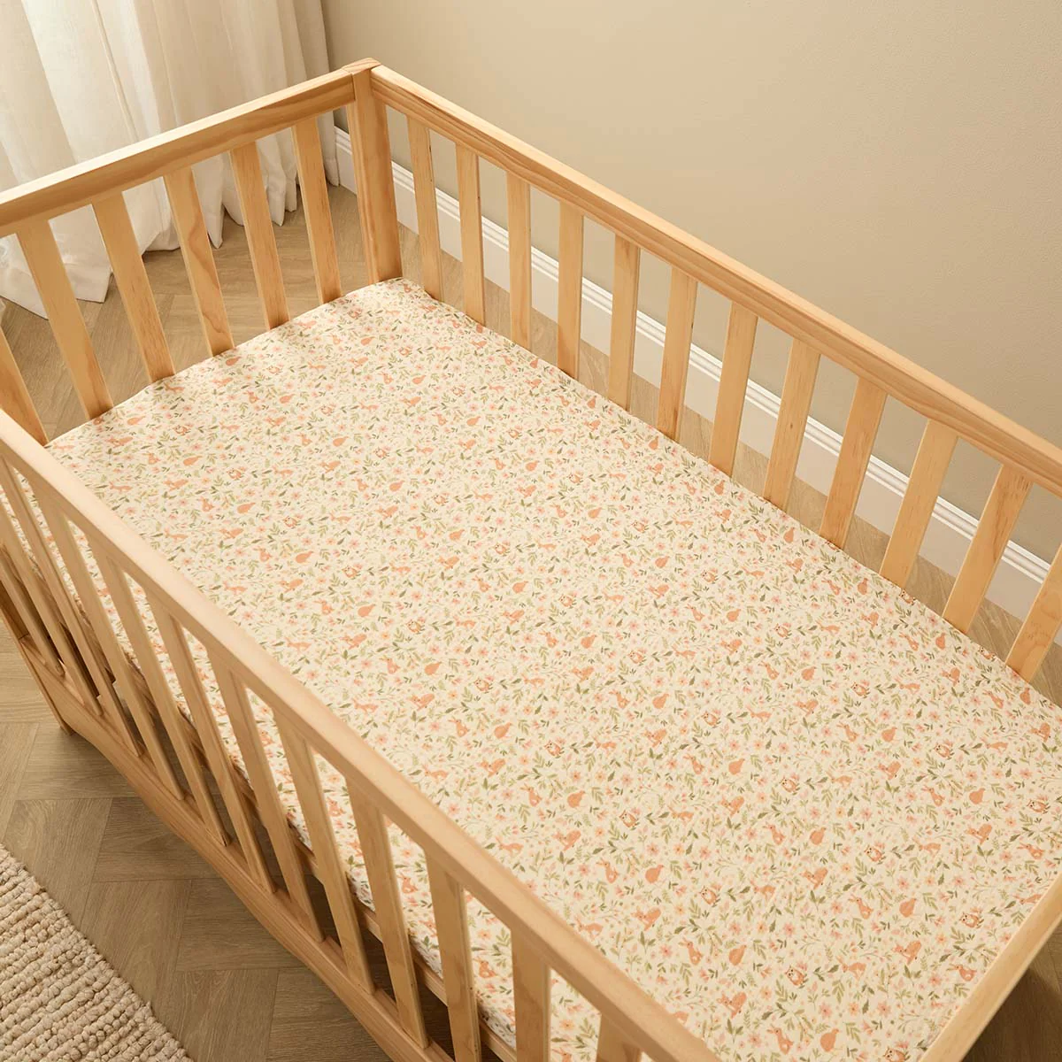 Organic Cotton Cot Sheet  - Bush Walk