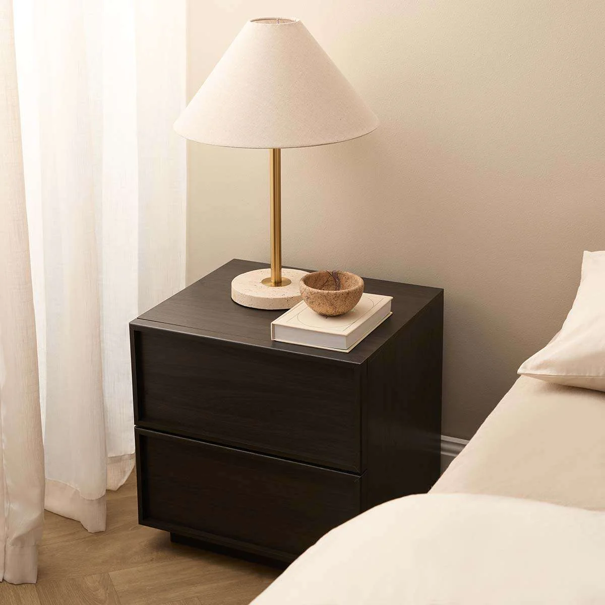 Osaka Bedside Table - Textured Black - Image 2