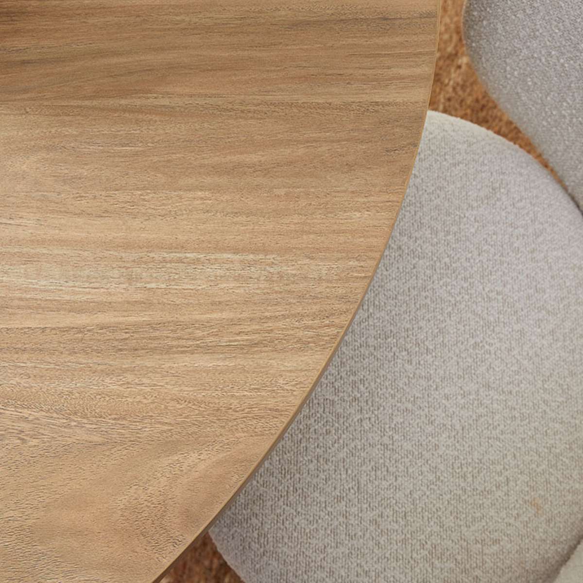 Otis Round Four Seater Dining Table - Pecan - Image 6