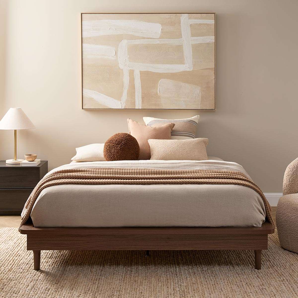 Queen Bed Base - Walnut - Image 2